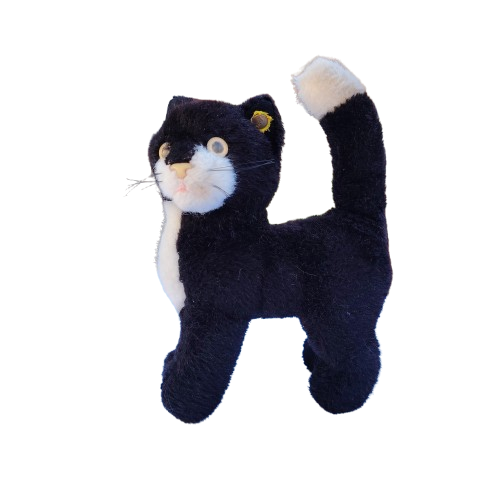Dossy vintage Steiff black and white cat toy