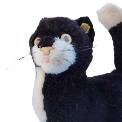 Dossy vintage Steiff black and white cat toy