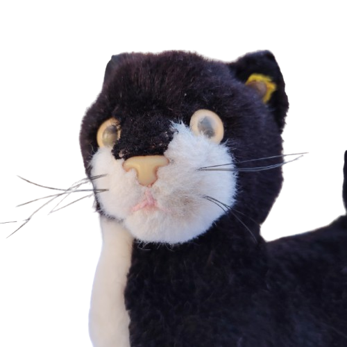 Dossy vintage Steiff black and white cat toy