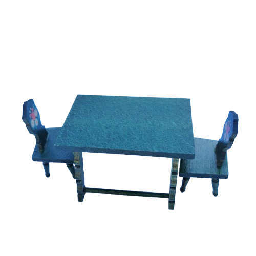 Original vintage wooden doll furniture table and chairs