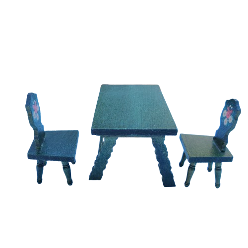 Original vintage wooden doll furniture table and chairs