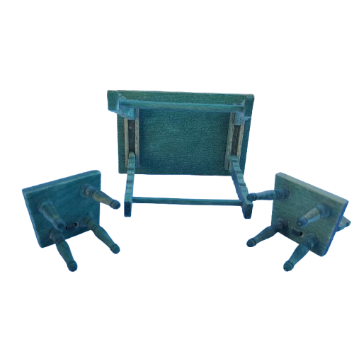 Original vintage wooden doll furniture table and chairs