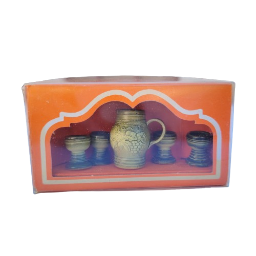 Original vintage Bodo Henning doll furniture Stonewear jug and mugs No 917,