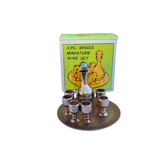 Original vintage doll furniture Chadwick-Miller Inc.This brass wine serving set