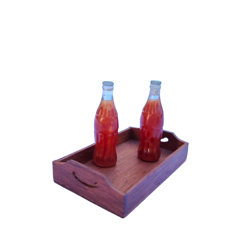 Original vintage Bodo Henning Tray and 2 x Coke Bottles