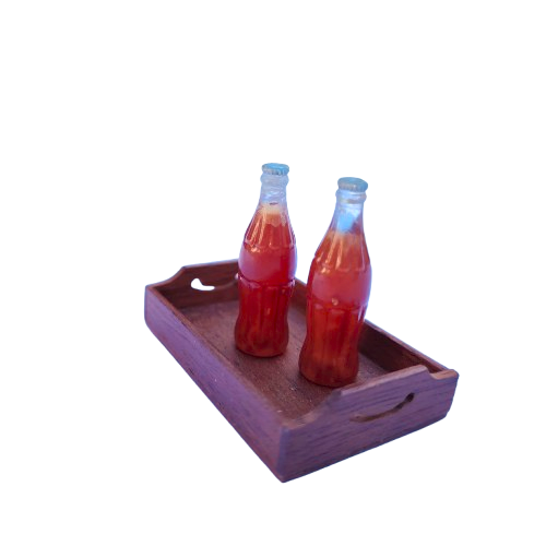Original vintage Bodo Henning Tray and 2 x Coke Bottles