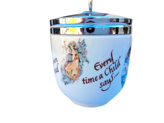 A rare Royal Worcester Fairy maxime egg coddler in the Peter Pan design