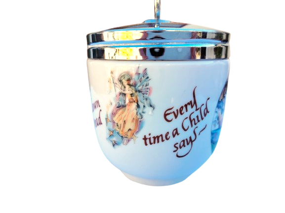 A rare Royal Worcester Fairy maxime egg coddler in the Peter Pan design