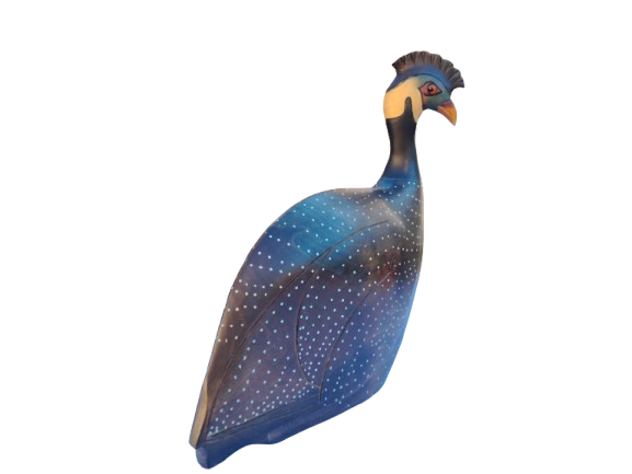 Feathers of Knysna carved and hand painted Crested Guinea Fowl