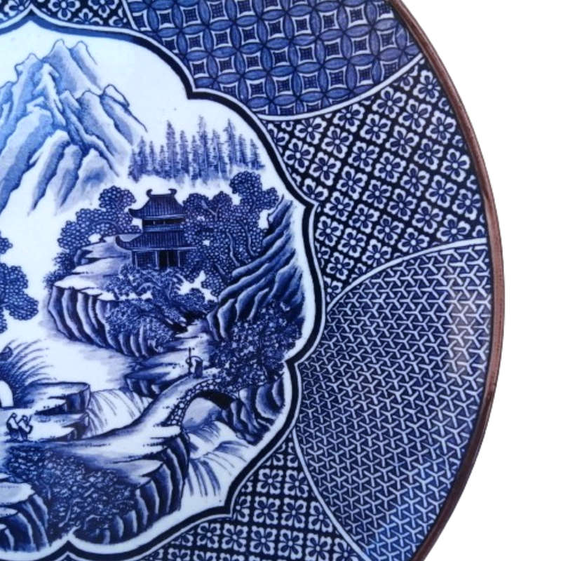 Blue and White Japanese Imari Large Charger Plate