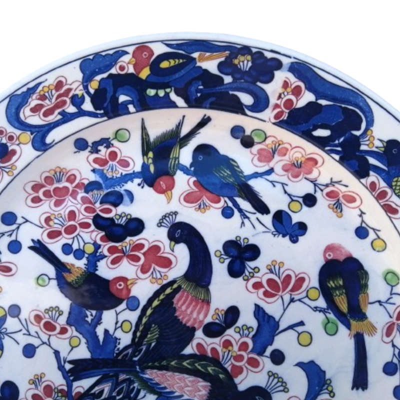 Japanese Peacock & Bird Extra Large Ceramic Charge