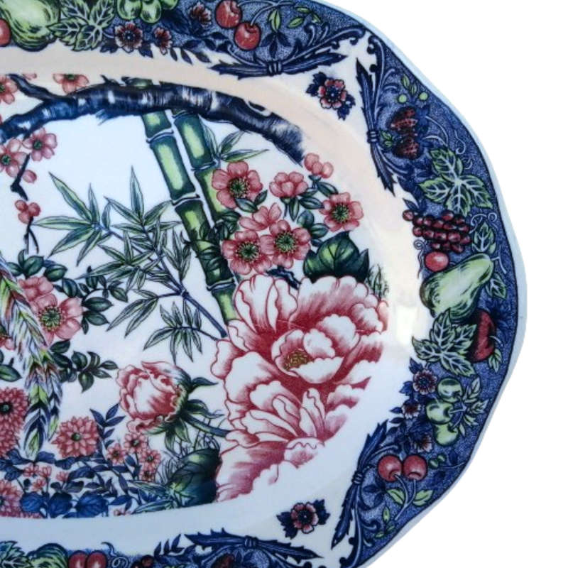 Imperial Japanese Imari Porcelain Oval Charger Plate