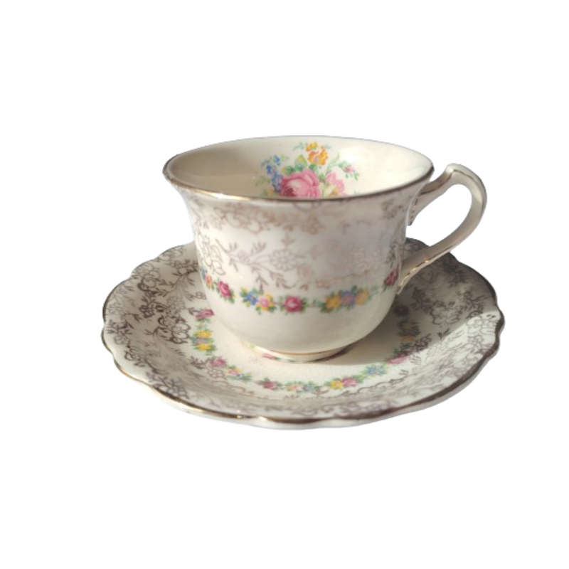 James Kent Fine Bone China Tea Set Hand Painted Flower Decoration