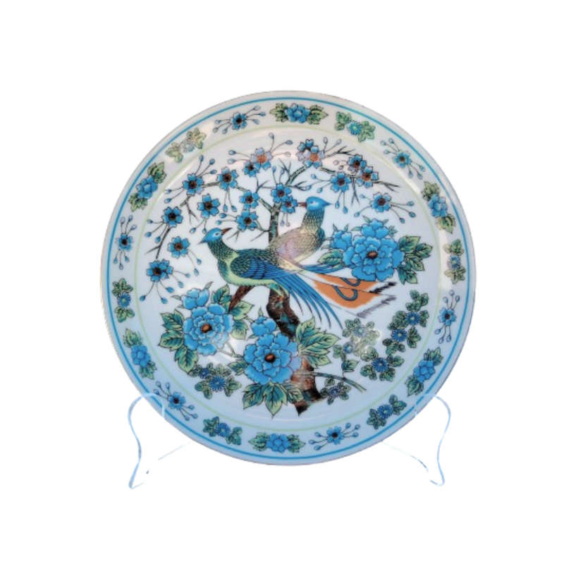 Japanese Imari Porcelain Blue Birds Round Plate