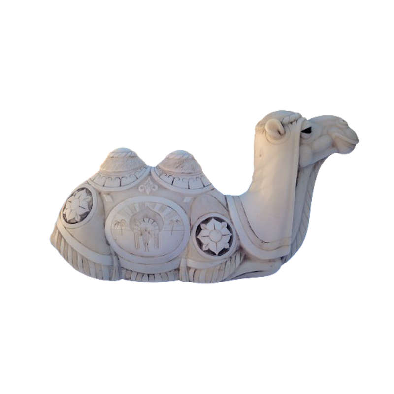 John Biccard Owl Camel Crushed Marble Sculpture
