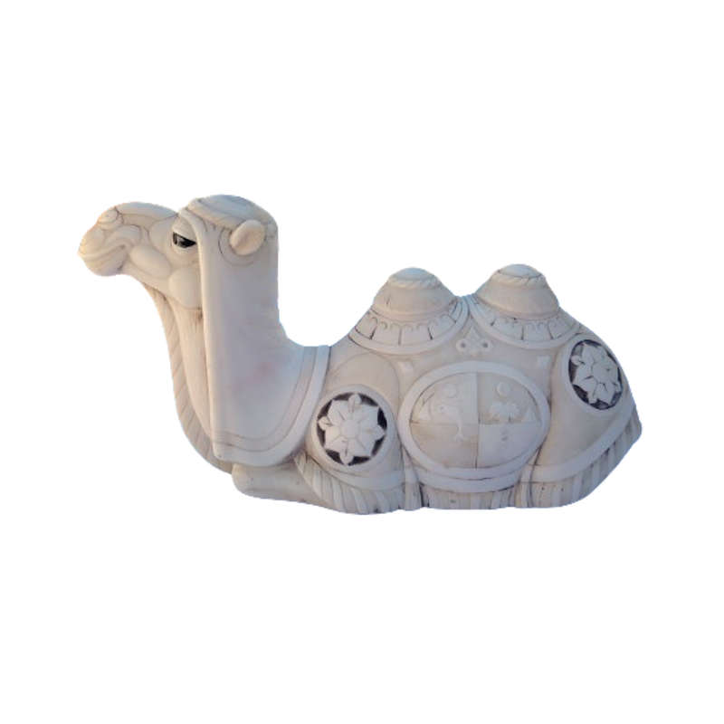 John Biccard Owl Camel Crushed Marble Sculpture