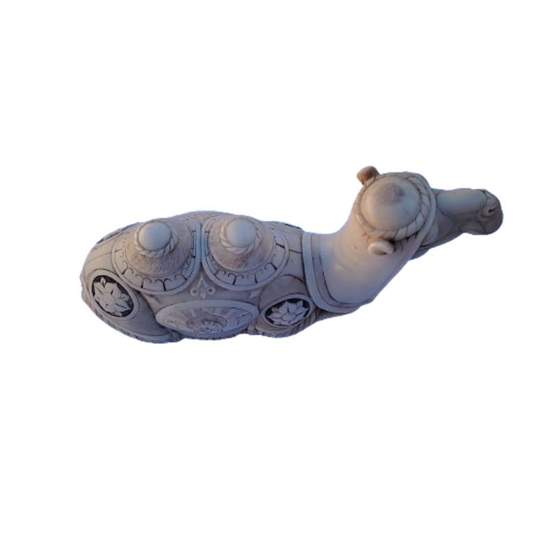 John Biccard Owl Camel Crushed Marble Sculpture