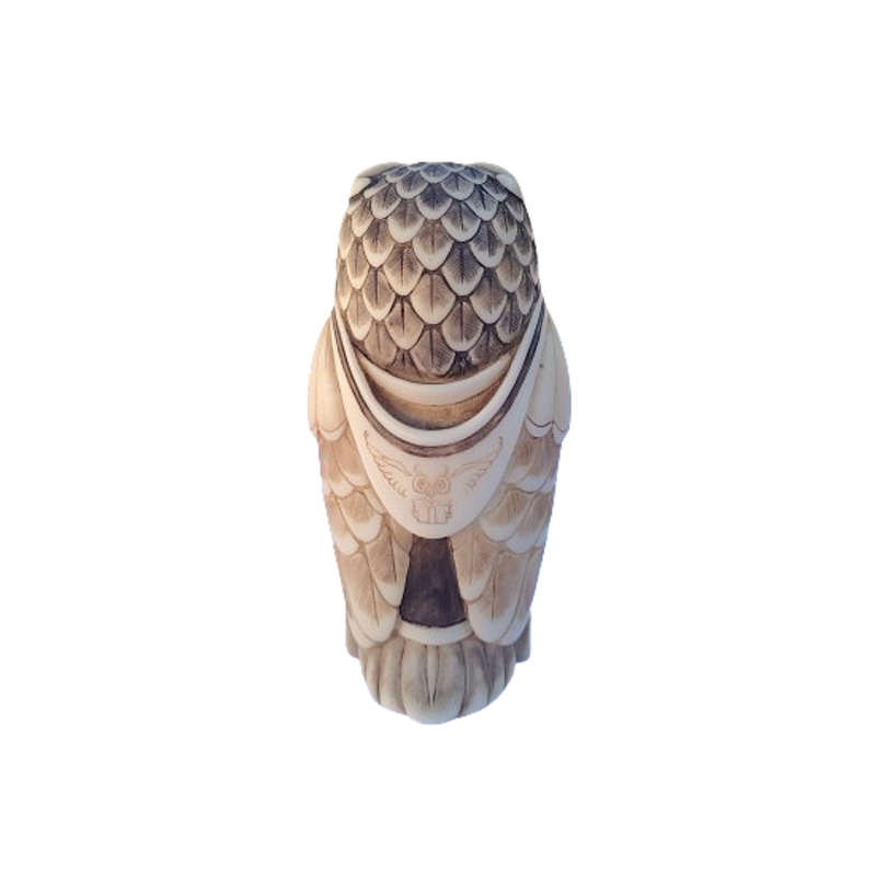 John Biccard Owl Michael Angelo Owl crushed marble sculpture