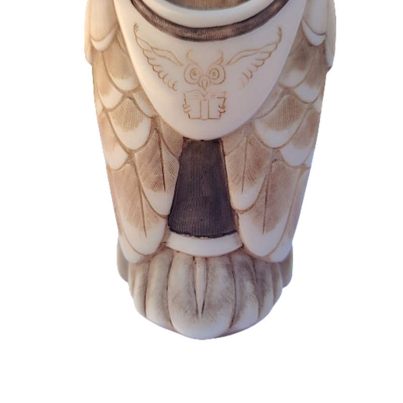 John Biccard Owl Michael Angelo Owl crushed marble sculpture