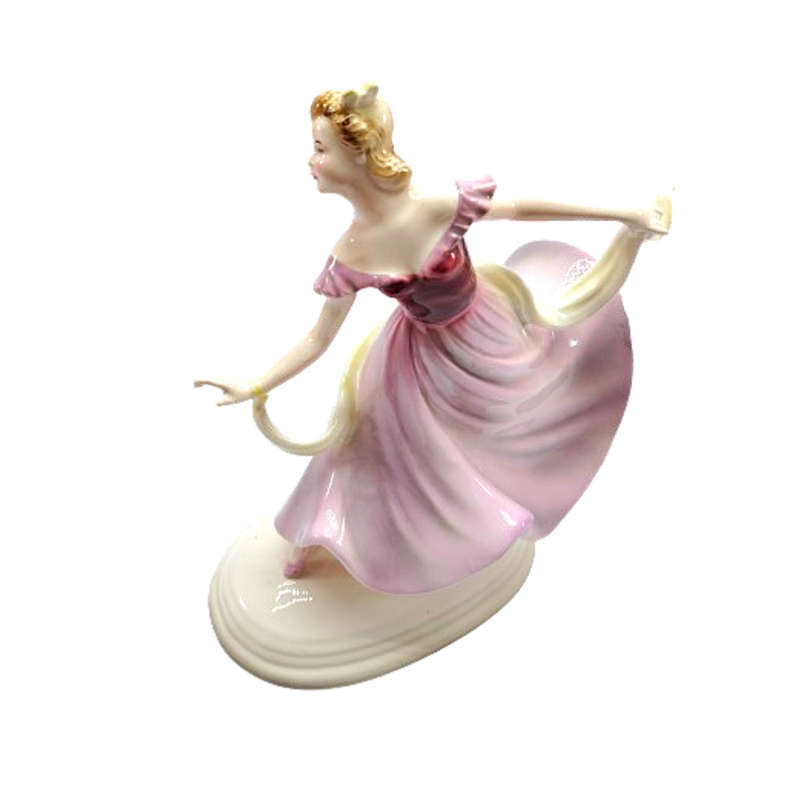 Art Deco Ceramic Sculpture Lady Dancer by Keramos Vienna, Austria, circa 1920
