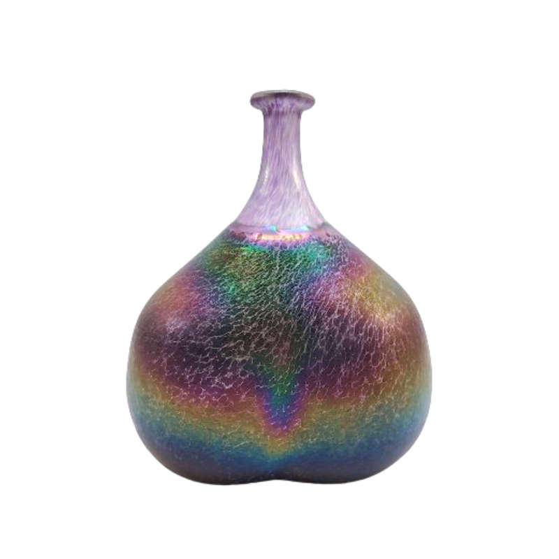 Kosta Boda Volcano iridescent glass vase by Bertil Valien