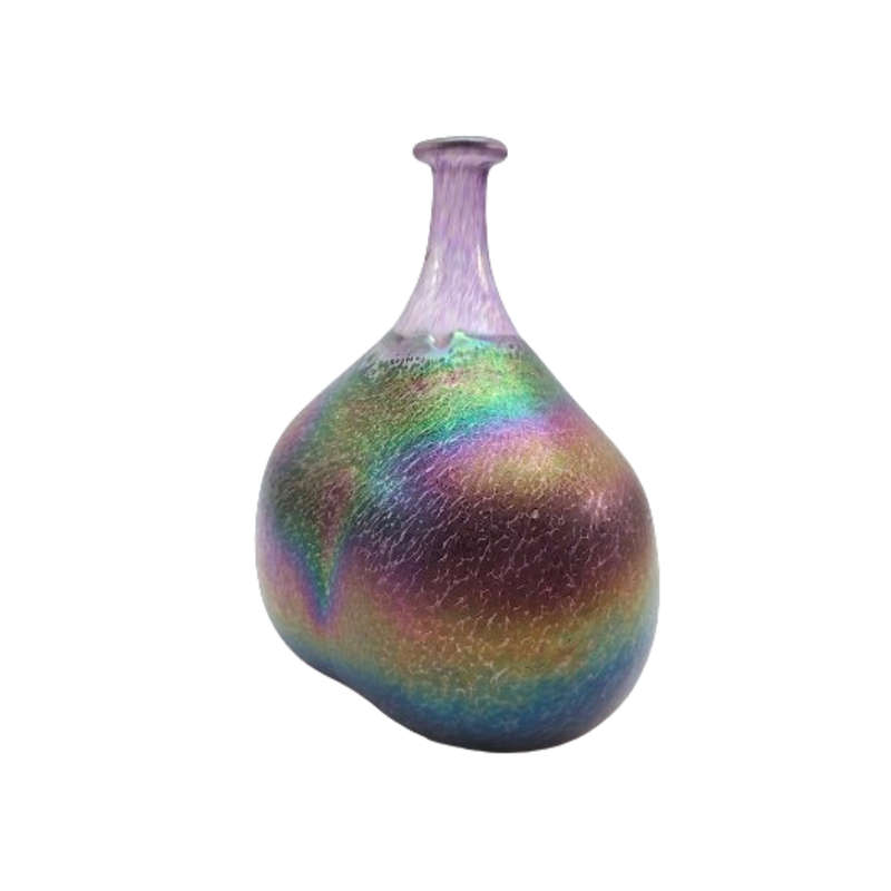 Kosta Boda Volcano iridescent glass vase by Bertil Valien