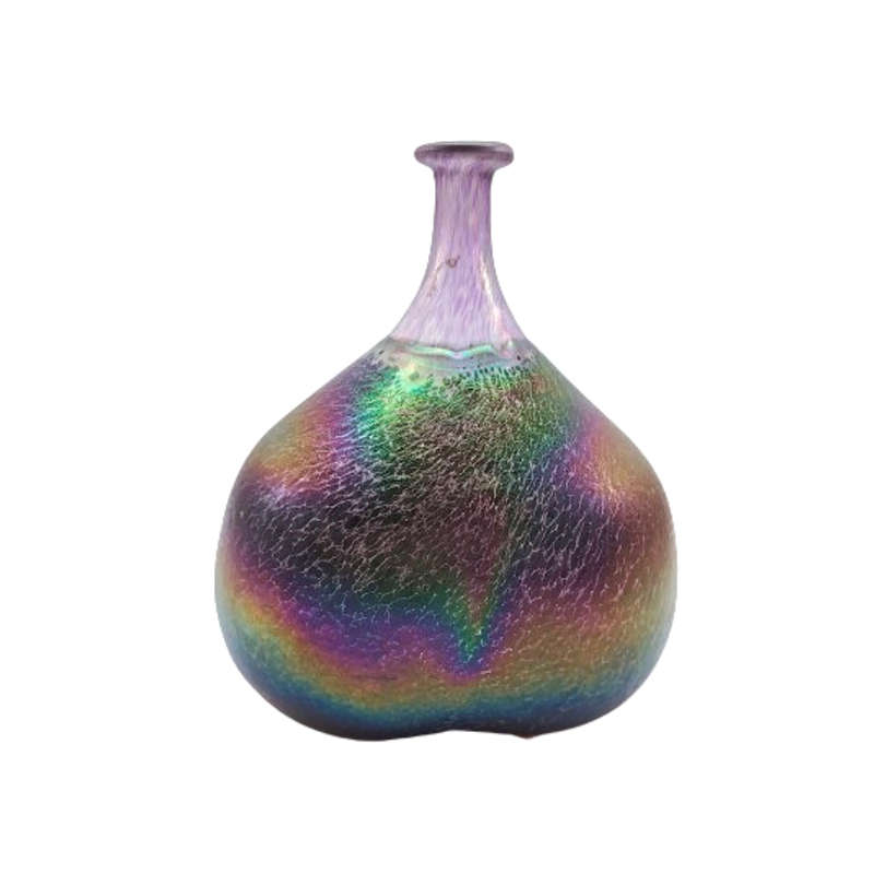 Kosta Boda Volcano iridescent glass vase by Bertil Valien