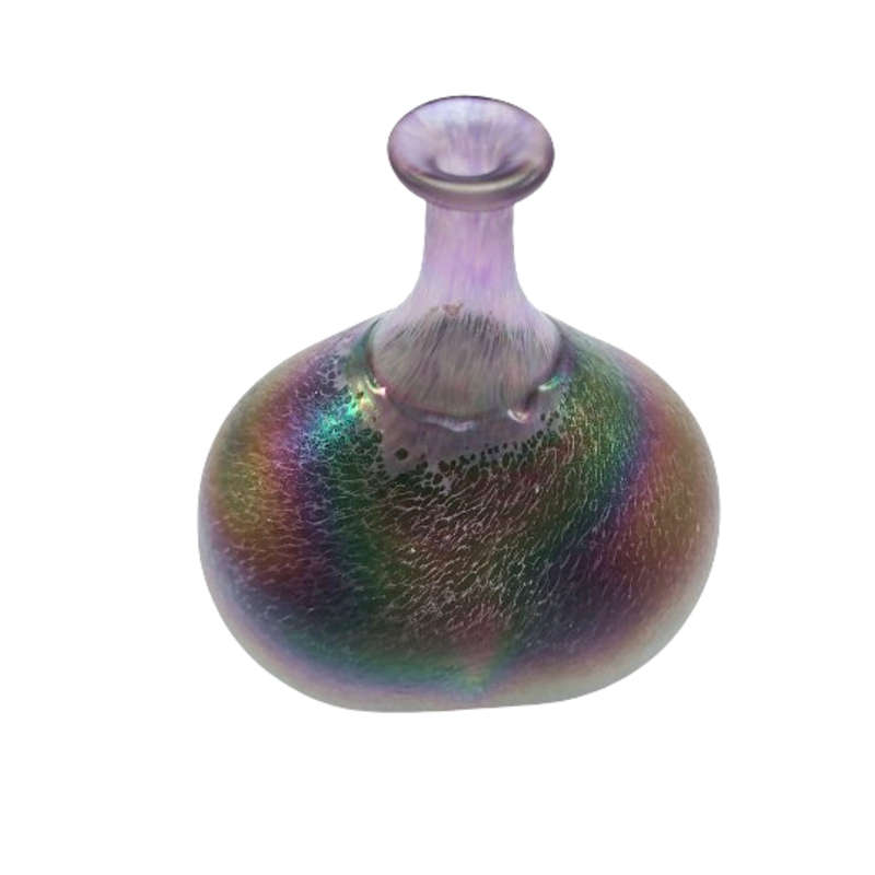 Kosta Boda Volcano iridescent glass vase by Bertil Valien