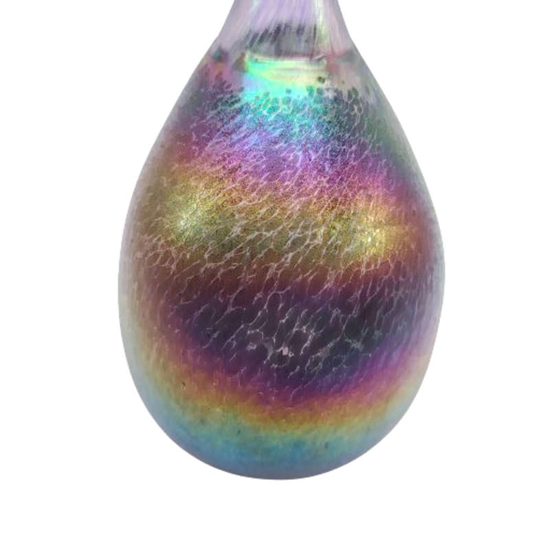 Kosta Boda Volcano iridescent glass vase by Bertil Valien