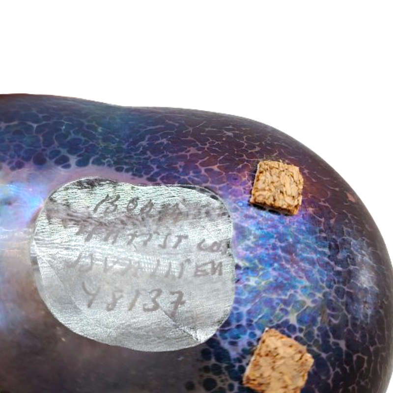 Kosta Boda Volcano iridescent glass vase by Bertil Valien