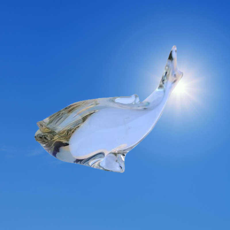 Large Studio Clear Glass Fish