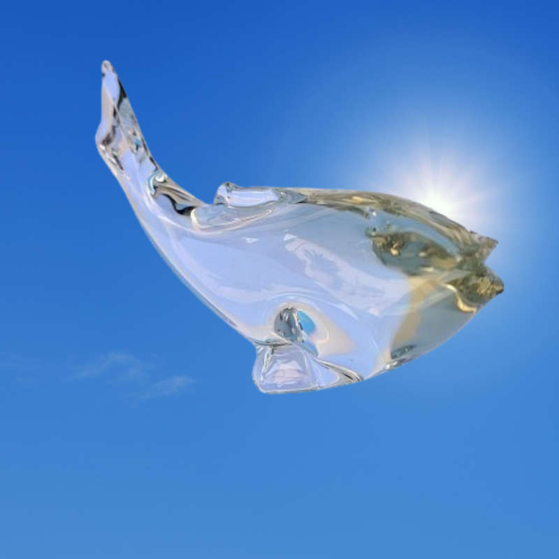 Large Studio Clear Glass Fish