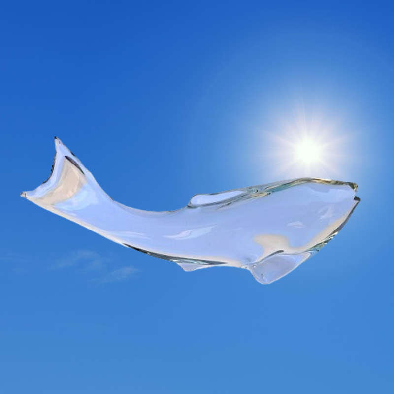 Large Studio Clear Glass Fish