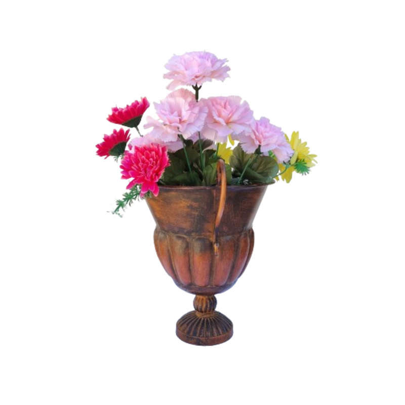 Large Metal Vase Urn with Handles