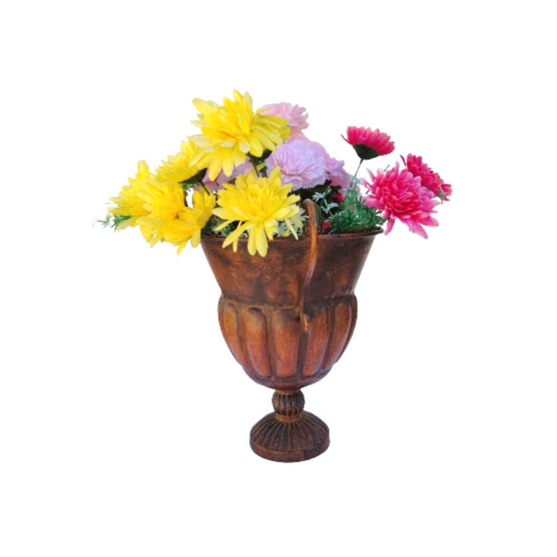 Large Metal Vase Urn with Handles