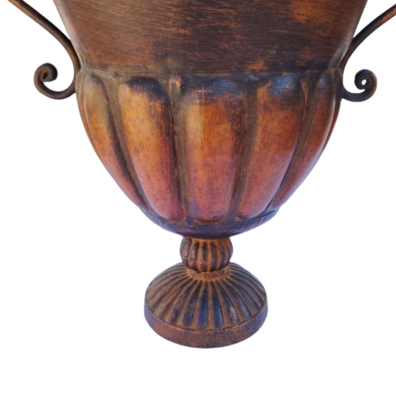 Large Metal Vase Urn with Handles