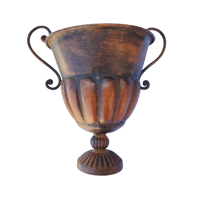 Large Metal Vase Urn with Handles