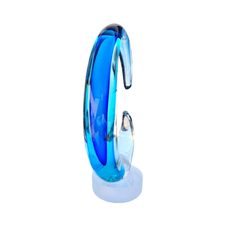 A Stunning hand crafted Blue Turquoise Glass Sculpture