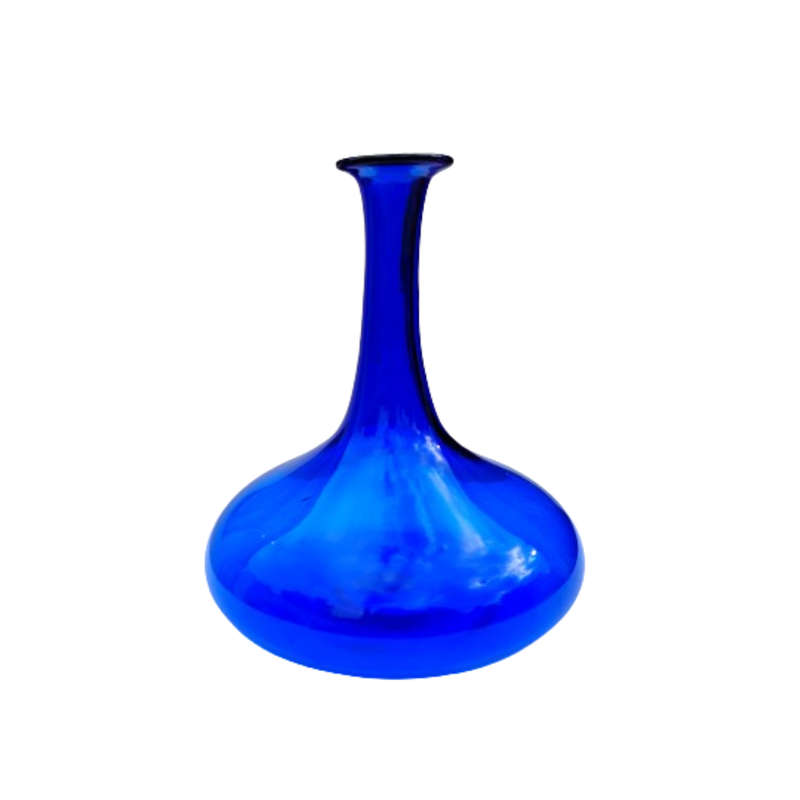 Deep Royal Blue Glass Decanter Vase