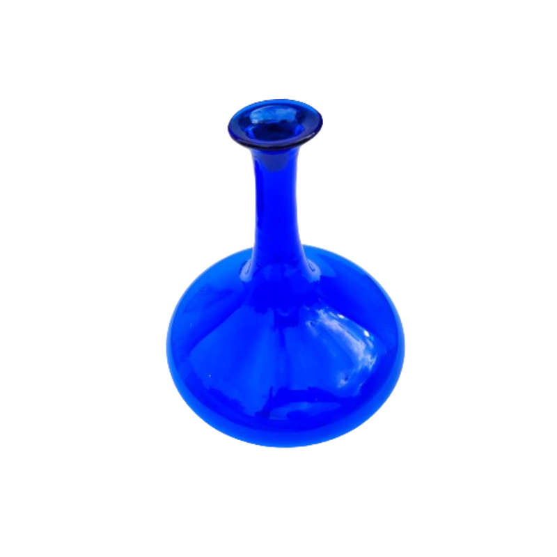 Deep Royal Blue Glass Decanter Vase