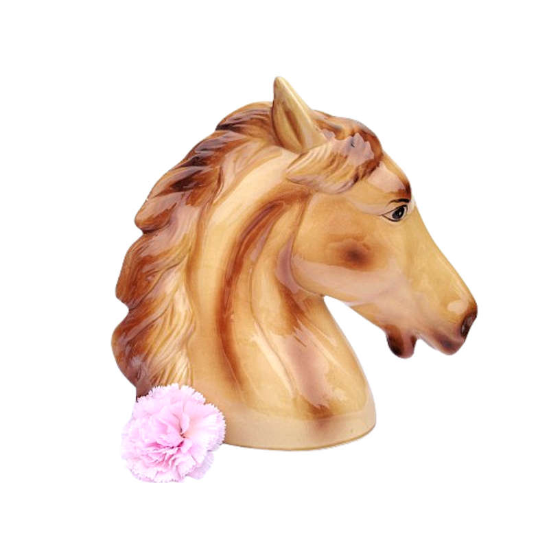 Huge Vintage Porcelain Horses Head Statue
