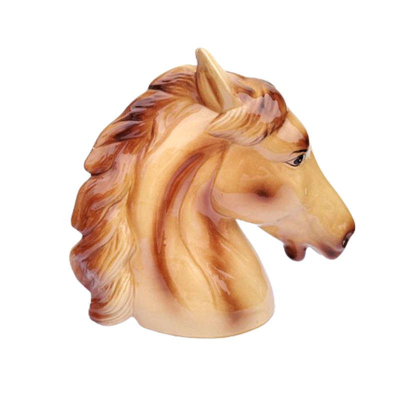 Huge Vintage Porcelain Horses Head Statue