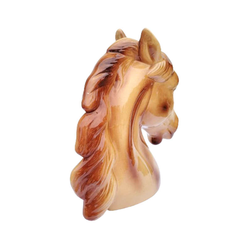 Huge Vintage Porcelain Horses Head Statue