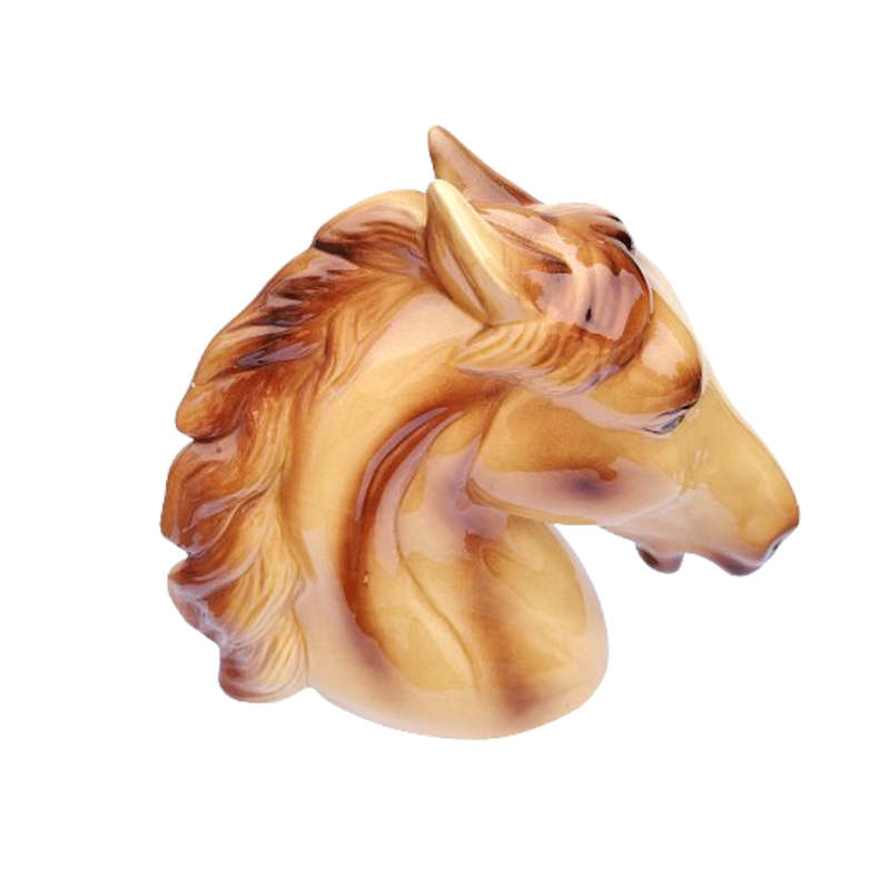 Huge Vintage Porcelain Horses Head Statue