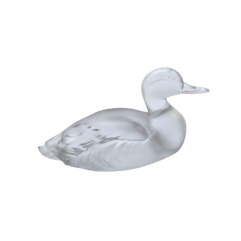 Boyd Frosted Glass Duck Swimming Duck Paperweight