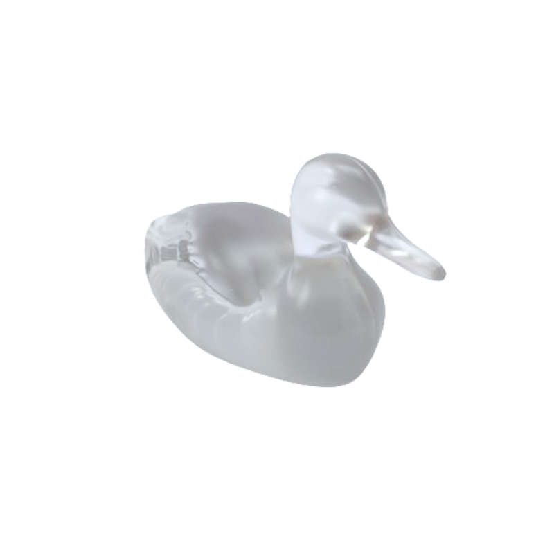 Boyd Frosted Glass Duck Swimming Duck Paperweight
