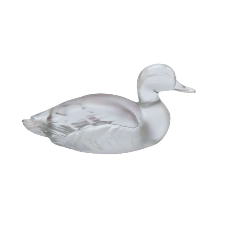 Boyd Frosted Glass Duck Swimming Duck Paperweight