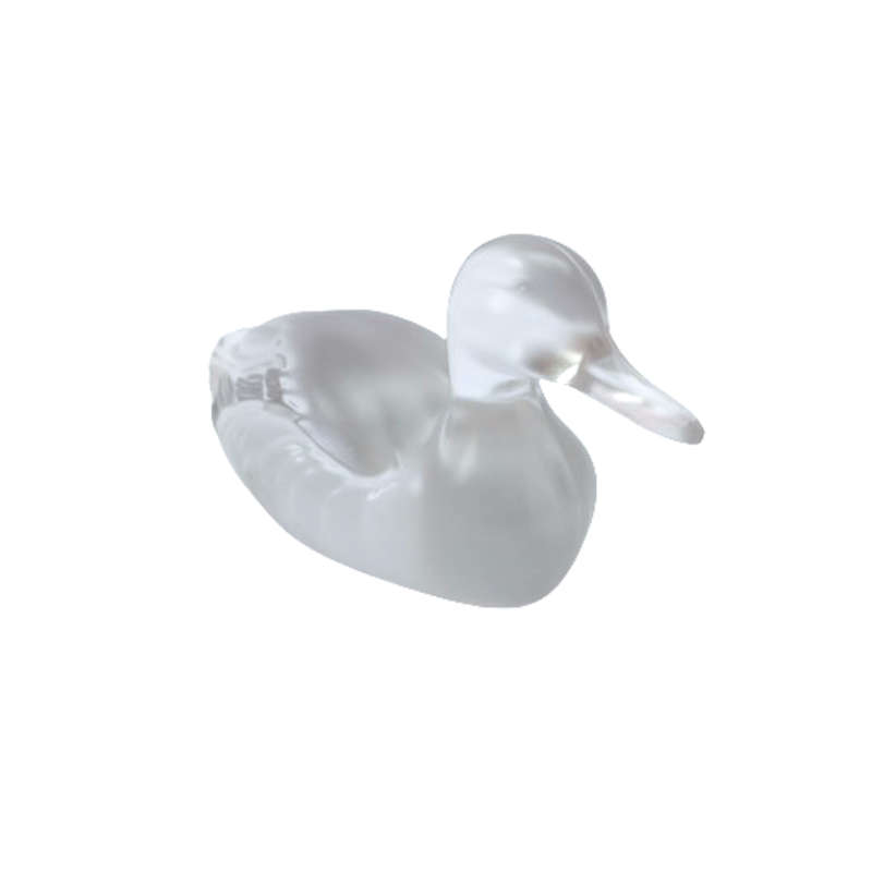 Boyd Frosted Glass Duck Swimming Duck Paperweight