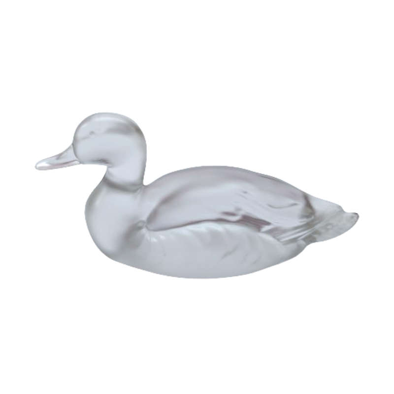 Boyd Frosted Glass Duck Swimming Duck Paperweight