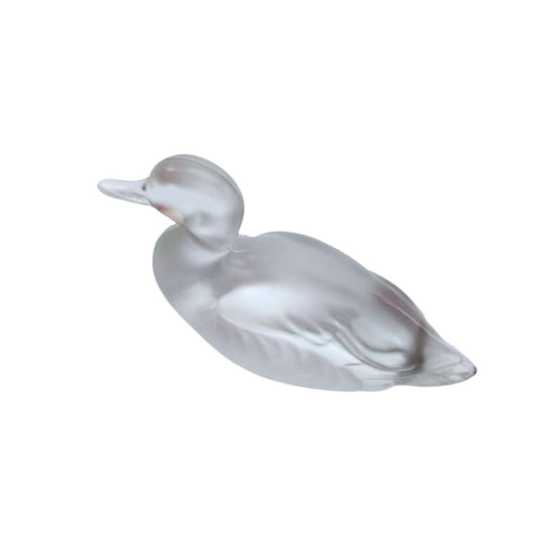 Boyd Frosted Glass Duck Swimming Duck Paperweight